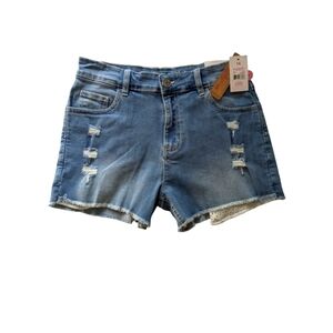 Denim Jeans Mini Distressed Shorts. Size 14. Blue. Stretchy. Distressed…